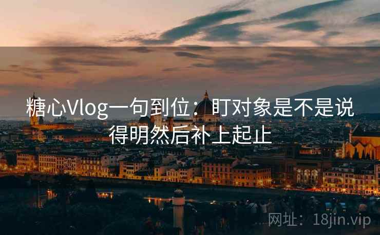 糖心Vlog一句到位：盯对象是不是说得明然后补上起止